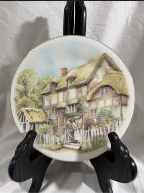 Ina White Porcelain Plate with Crown Backstamp